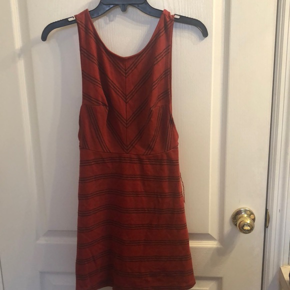 Free People Open Back Red Chevron Dress - Picture 2 of 4